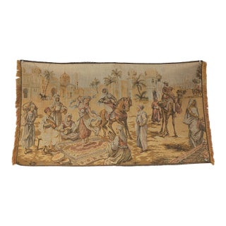 Vintage Mid-Century Orientalist Woven Tapestry – "The Bazaar Dancer" For Sale