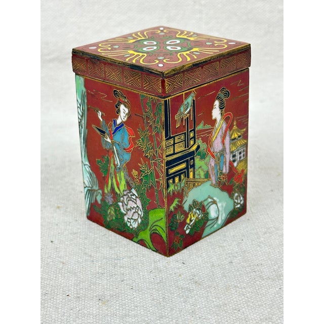 Vintage Chinese Tea Caddy Box For Sale In New Orleans - Image 6 of 10