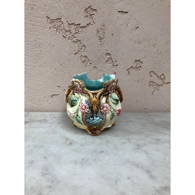 C.1890 Majolica Cache Pot Onnaing For Sale In Austin - Image 6 of 6