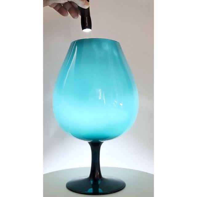 Turquoise Vase Murano Glass Extra-Large Turquoise For Sale - Image 8 of 8