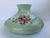 Mid 20th Century Mid-20th Century Hand-Painted Rose Floral Green Glass Lamp Shade For Sale - Image 5 of 12
