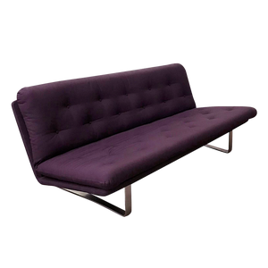 Purple & Chrome 3-Seater Sofa by Kho Liang Ie & Wim Crouwel for Artifort, 1968