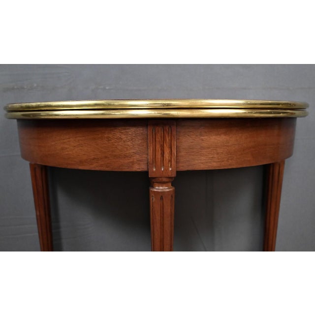 Wood Early 20th Century Louis XVI Mahogany Half-Moon Games Table For Sale - Image 7 of 18