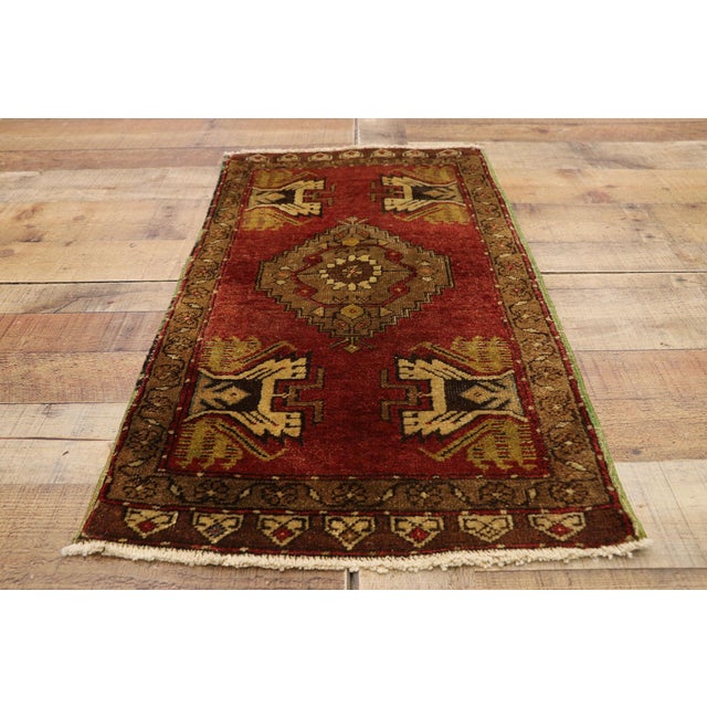 Textile Vintage Turkish Yastik Rug - 01'07 X 02'10 For Sale - Image 7 of 8