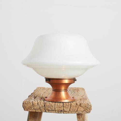 Vintage Church Opaline Flush Ceiling Lights, 1930s, Set of 2 For Sale - Image 4 of 7