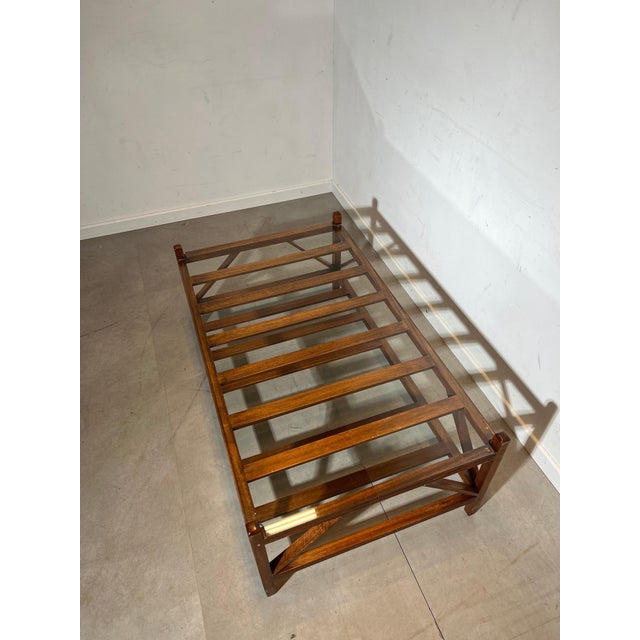 Mid-Century Modern Wooden Coffee Table with Glass Top For Sale - Image 3 of 5