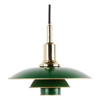 Pendant Lamp with Green Metal Shades by Poul Henningsen for Louis Poulsen, 1996 For Sale