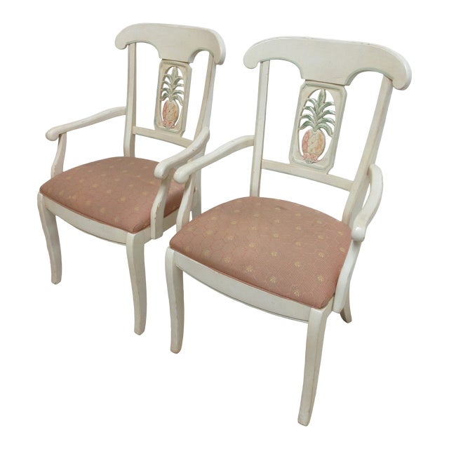 Ethan Allen Legacy Pineapple Dining Room Arm Chairs a Pair Chairish