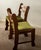 Rustic Brutalist Oak Razorback Dining Chairs with Green Velvet, 1970s, Set of 4 For Sale - Image 3 of 18