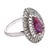 Vintage Gia 2.84 Carat No Heat Pink Sapphire Diamond White Gold Ballerina Ring, Size 6.5 For Sale - Image 4 of 6