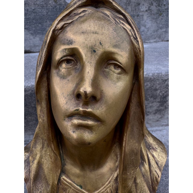 Gorham Manufacturing Co Bronze Madonna Bust For Sale - Image 10 of 10