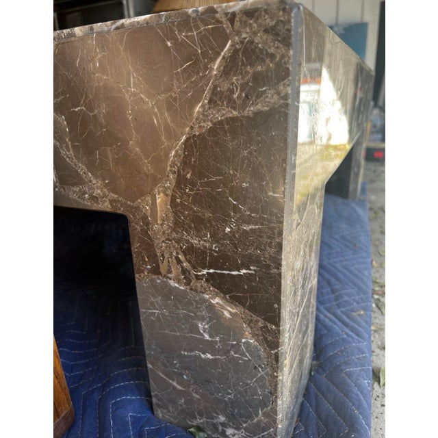 1970s Vintage Grayscale Marble Coffee Table For Sale - Image 12 of 12