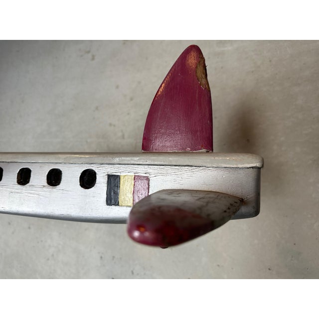 Vintage Toy Airplane in Wood For Sale - Image 9 of 16