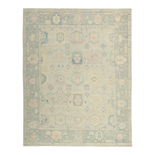 Modern Vintage Oushak Style Rug - 08'00 X 10'02 For Sale