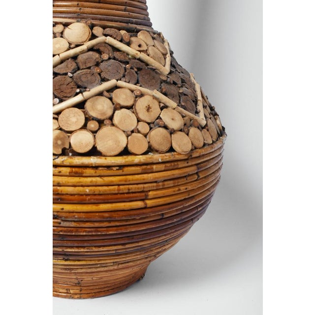 Large Rattan Vase, 1970s For Sale - Image 3 of 5