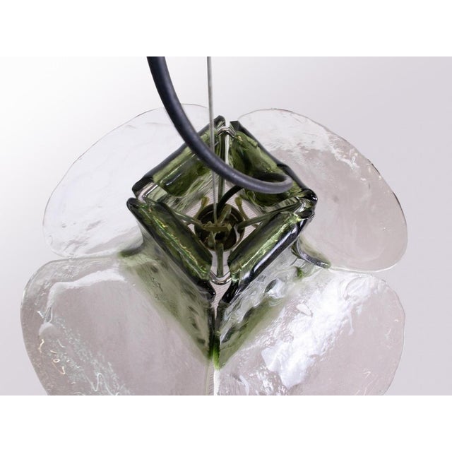 Tulip Pendant Lamp in Green and Clear Murano Glass by Carlo Nason for AV Mazzega, Italy, 1960s For Sale - Image 6 of 12