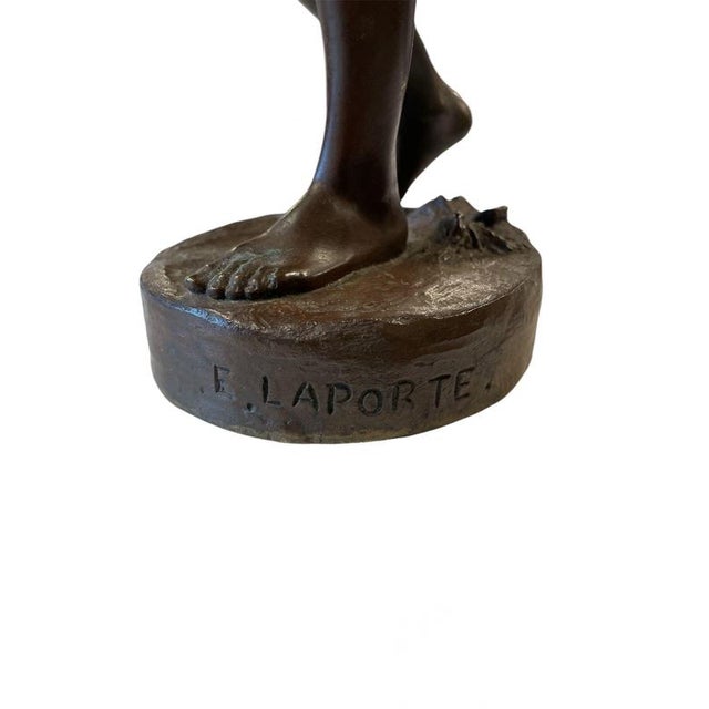 Emile Laporte & Siot Paris, Figure of a Boy with Cross, 1800s-1900s, Bronze For Sale - Image 4 of 6