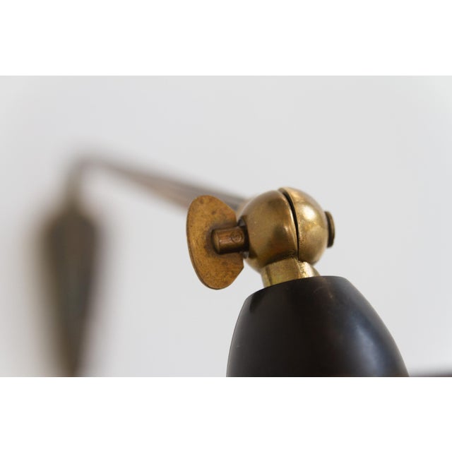 Danish Articulating Brass Wall Light, Denmark, 1940s For Sale - Image 11 of 18