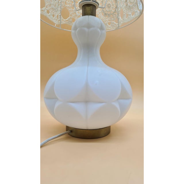 1960s Table Lamp in Ivory White Glass from Peill & Putzler, Germany, 1960s For Sale - Image 5 of 9