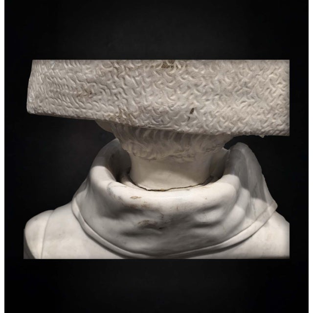 Bust of Napoleon Bonaparte, 1800s, Carrara Marble For Sale - Image 9 of 12