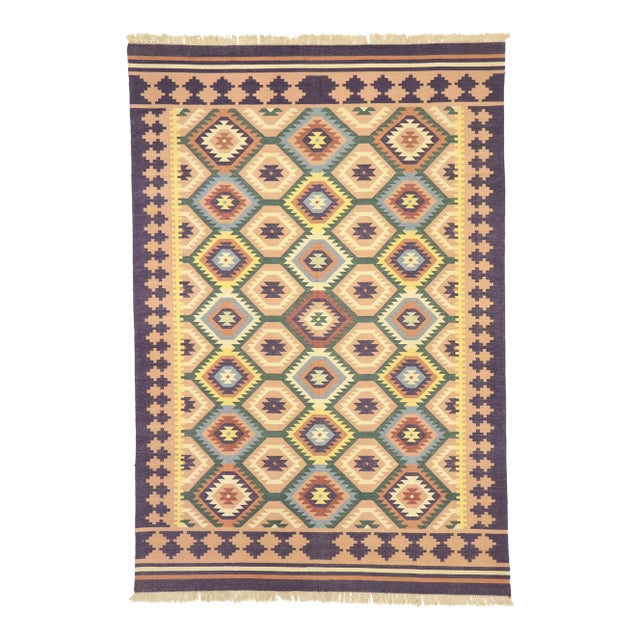 Vintage Afghan Maimana Kilim Rug - 06'01 X 08'11 For Sale