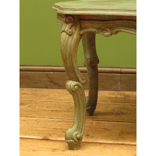 Vintage French Louis XV Style Patinated Painted Coffee Table, 1970s For Sale - Image 8 of 18