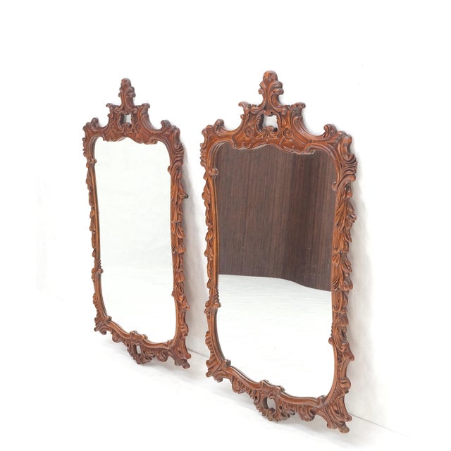 Pair of Chinese Chippendale Style Carved Mahogany Wall Mirrors MINT! For Sale - Image 10 of 10