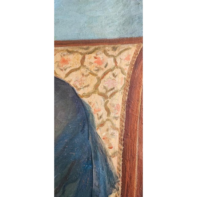 Paul Théophile Robert, Seated Lady with Glasses, Oil on Canvas, Framed For Sale - Image 8 of 14