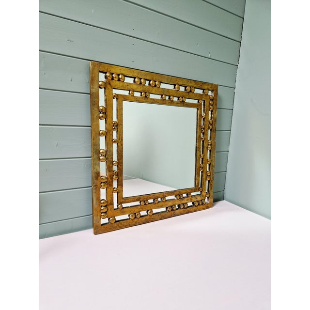 Mid-Century Modern Vintage Brutalist Mirror in Bronze, 1970s For Sale - Image 3 of 12