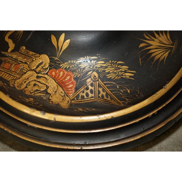 Chinese Export Black Chinoiserie Lacquer Floor Lamp, 1920s For Sale - Image 6 of 15