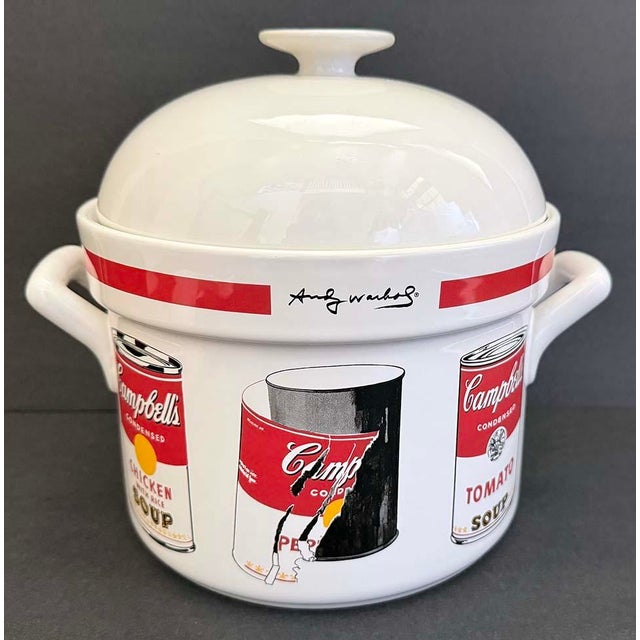 Block Crystal 1990s Andy Warhol Soup Terrine With Ladle For Sale - Image 4 of 7