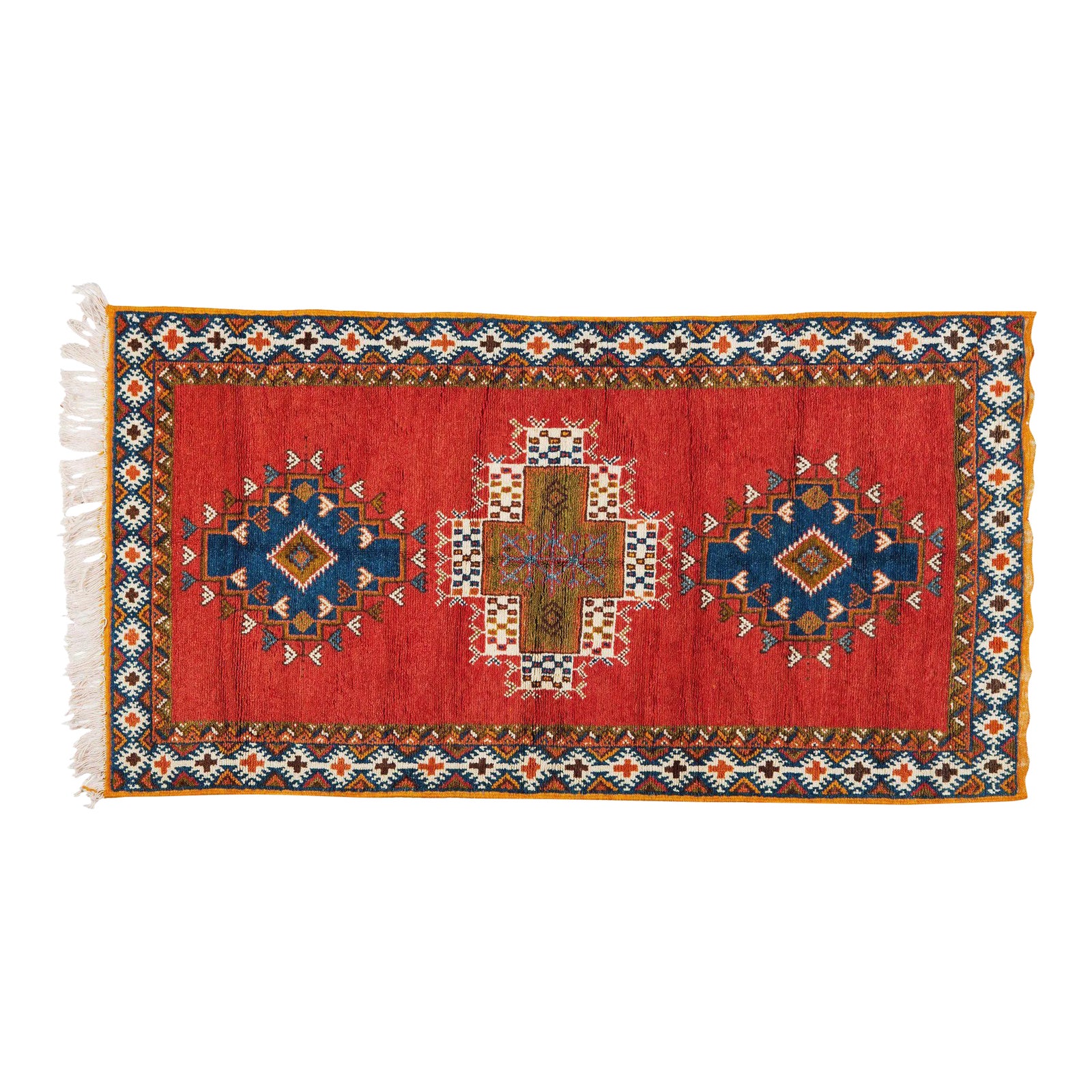 Berber Rug Medium With Intricate Designs Organic Dye | Chairish