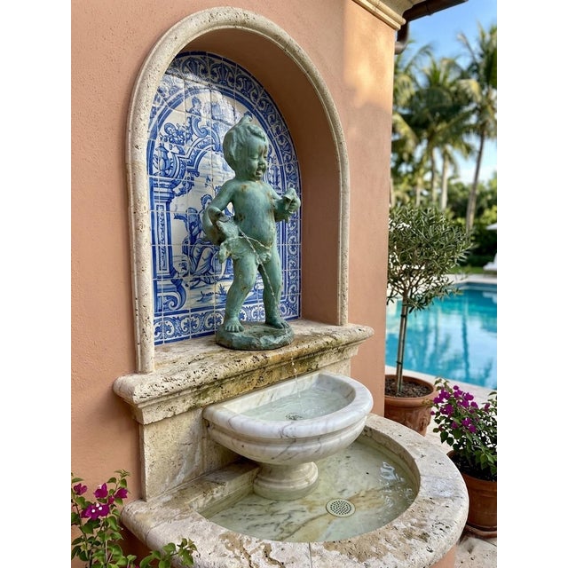 Vintage Italian Bronze Putti Fountain With Geese For Sale In West Palm - Image 6 of 8