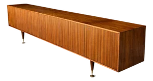 Reeded Credenza in Caviúna Wood by Giuseppe Scapinelli, Brazil, 1950s