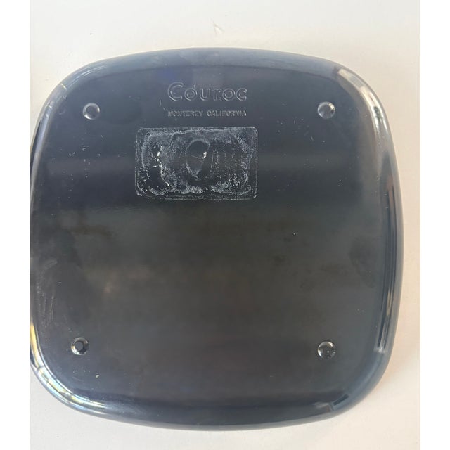 Mid-20th Century Modern Couroc of Monterey Black, Gold, and Bronze Roadrunner Square Trays - A Pair For Sale - Image 9 of 11