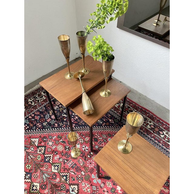 Wood Modernist Teak Nesting Tables, 1950s, Set of 3 For Sale - Image 7 of 18