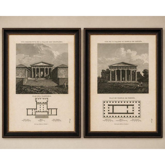 Title: Set of Two Ancient Greek Architecture Prints, Athens, Tardieu, 1825 : Set of two original antique engravings...