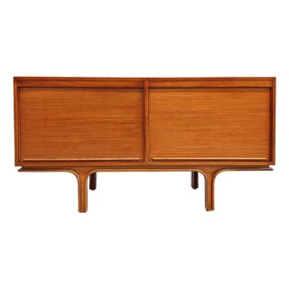 Vintage Light Wood Sideboard with Shutter attributed to Gianfranco Frattini, 1960s For Sale
