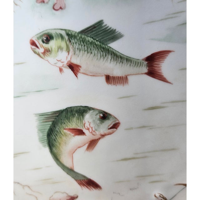 Metal 19th Century Limoges Fish Plates - Set of 3 For Sale - Image 7 of 12
