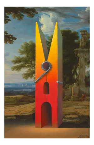 Juris Dimiters, The Architecture of a Peg, 2014, Oil Painting & Digital Print