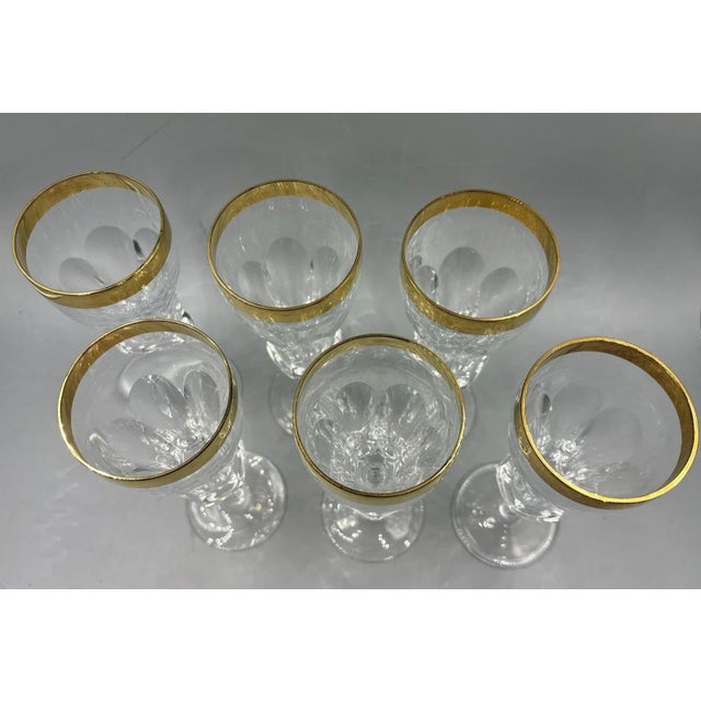 1950s Wine Glasses with 18K Gold Rim by Franz Kaspar for Glashütte, 1950s, Set of 6 For Sale - Image 5 of 12
