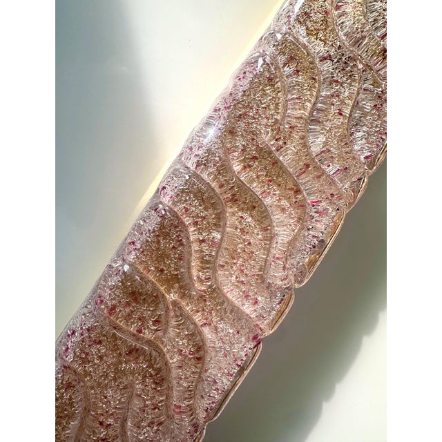 Luxury Gold Wall Sconces With Pink-Ametista "Graniglia" Murano Glass --Set of Two For Sale - Image 6 of 8