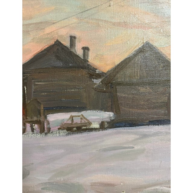 Wood Dmitriev, Ruald, "In the Village," Russian Painting, 1960 For Sale - Image 7 of 12