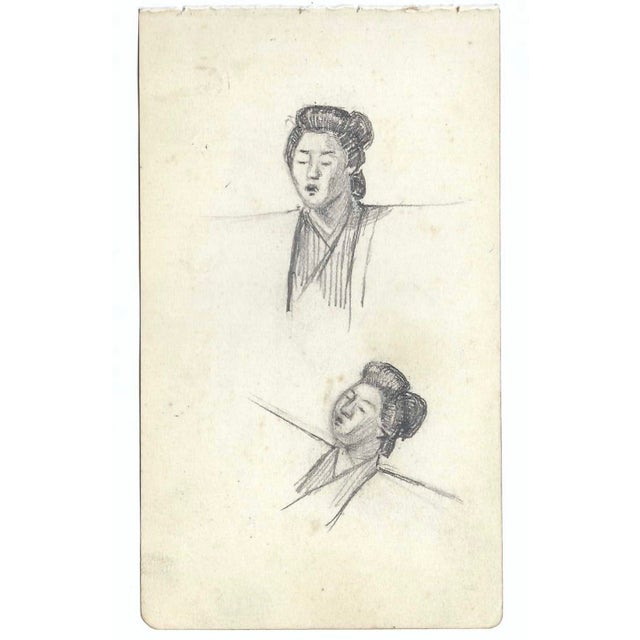 Drawing of figures in traditional outfits by a Japanese artist. Some pages are signed by the artist Shirosu and dated,...