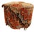 Late 19th Century Antique Oriental Carpet Footstool on Porcelain Casters For Sale