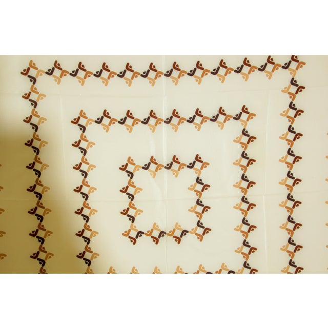 Textile Franzi Silk Scarf Brown and White 1970s For Sale - Image 7 of 12