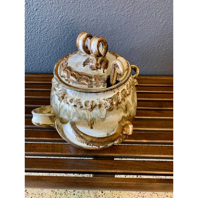 Mid 20th Century Abstract Stoneware Tureen With Ladle For Sale - Image 9 of 13