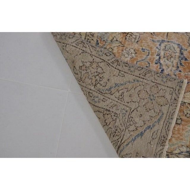 Vintage Handwoven Oushak With Botanical Vine Pattern Rug For Sale - Image 4 of 10
