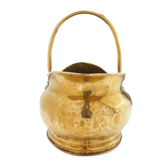 English Brass Helmet Form Coal Hod, 1800's For Sale - Image 11 of 12