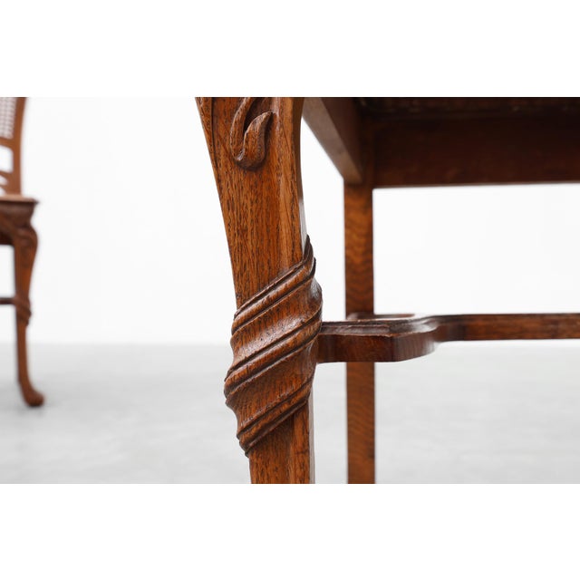 Wood Art Nouveau Dining Chairs in the style of Victor Horta, Belgium, 1910s, Set of 6 For Sale - Image 7 of 18